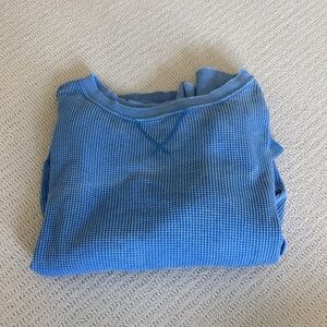 Blue Oversized Waffle Knit Sweater